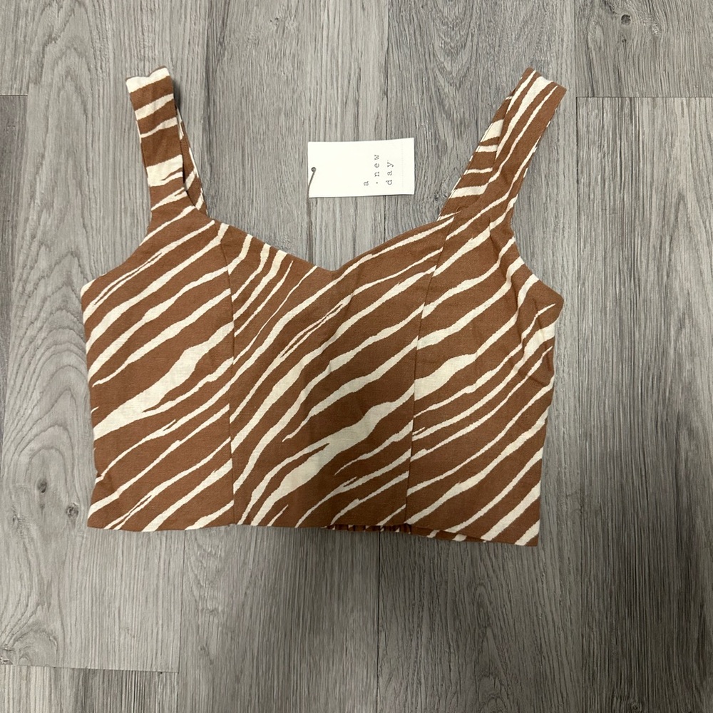 Brown and White Zebra Print Women's Top
